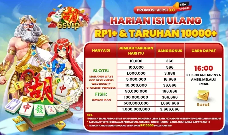 HARIAN ISI ULANG RP1+ & TARUHAN 10000+